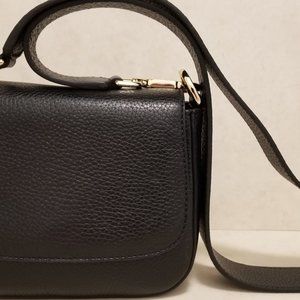 Mon Purse Leather Bag, Black wGold Hardware for Crossbody, Shoulder & Clutch New